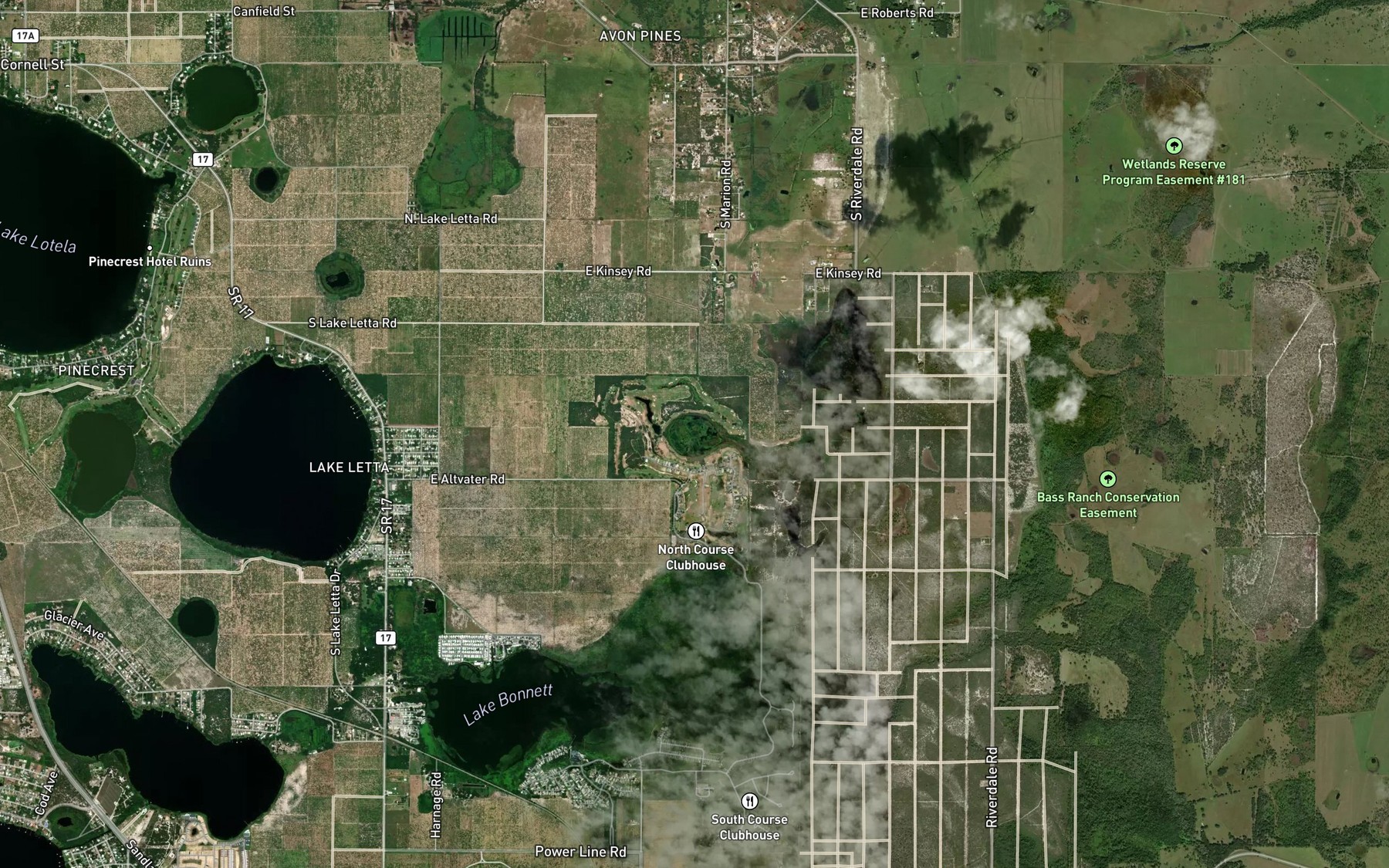 Satellite map of the Mud Lake