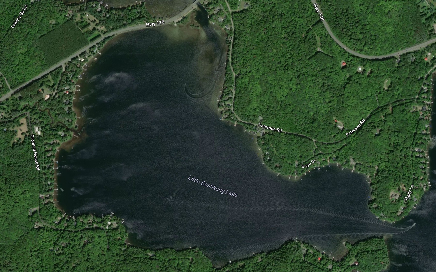 Satellite map of the Little Boshkung Lake