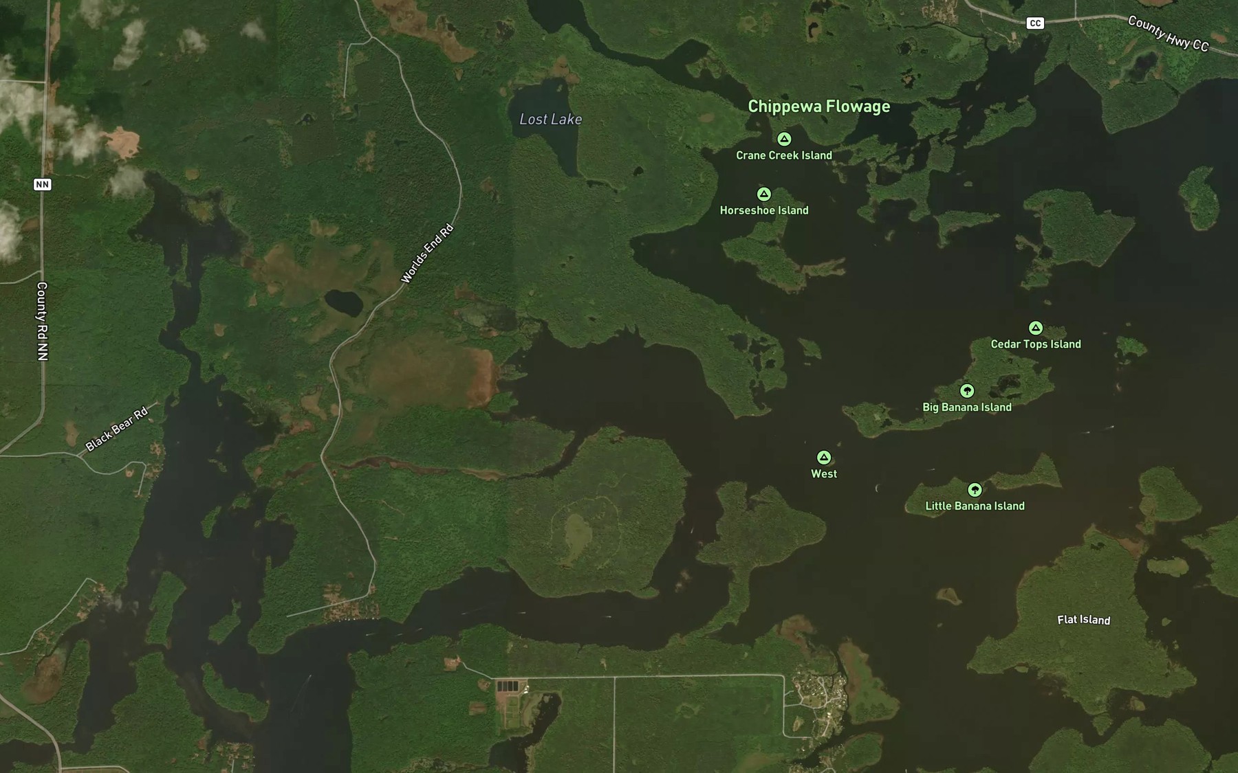 Satellite map of the Chicago Bay