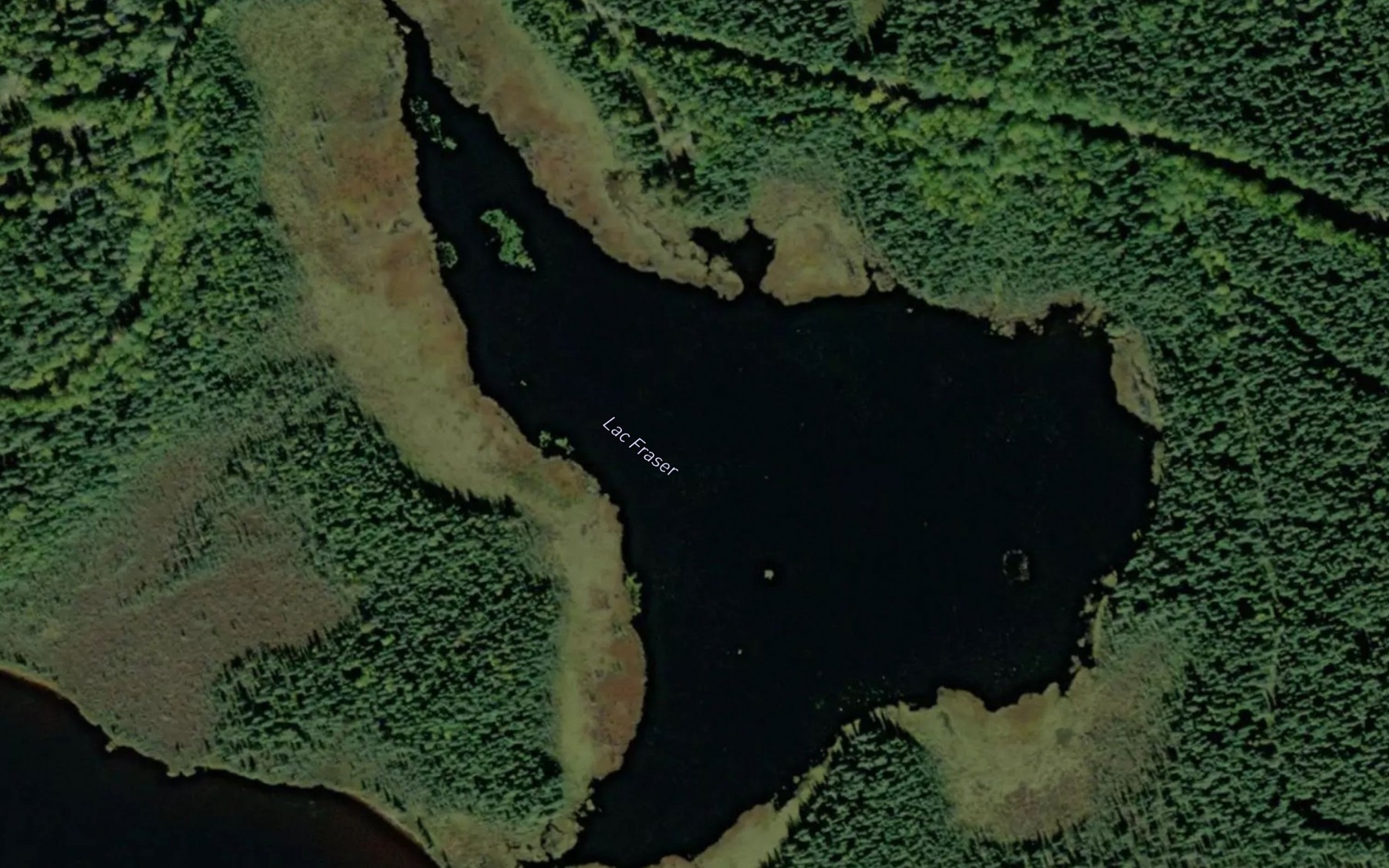Satellite map of the Lac Fraser