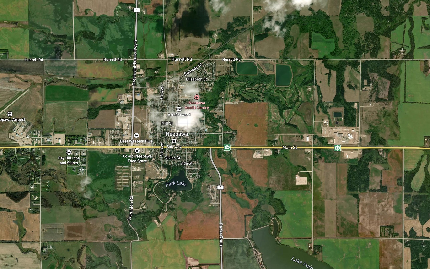 Satellite map of the Stony Creek