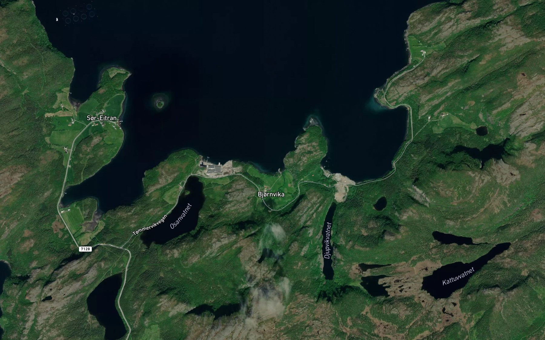 Satellite map of the Bjonnvikbukta