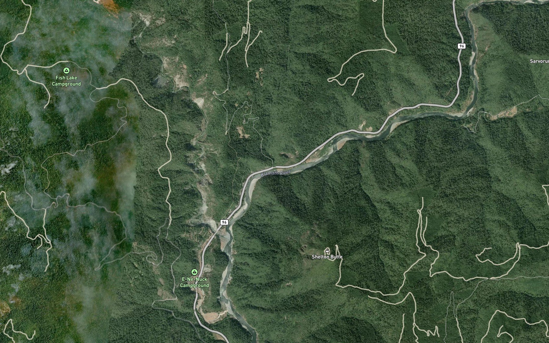 Satellite map of the Slate Creek