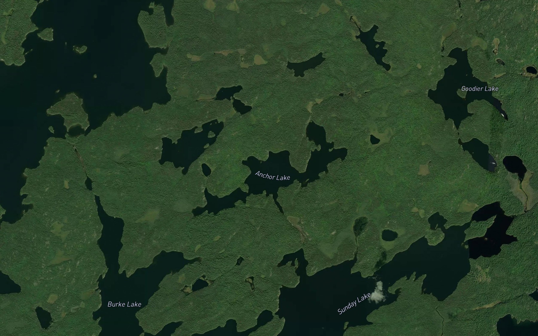 Satellite map of the Anchor Lake