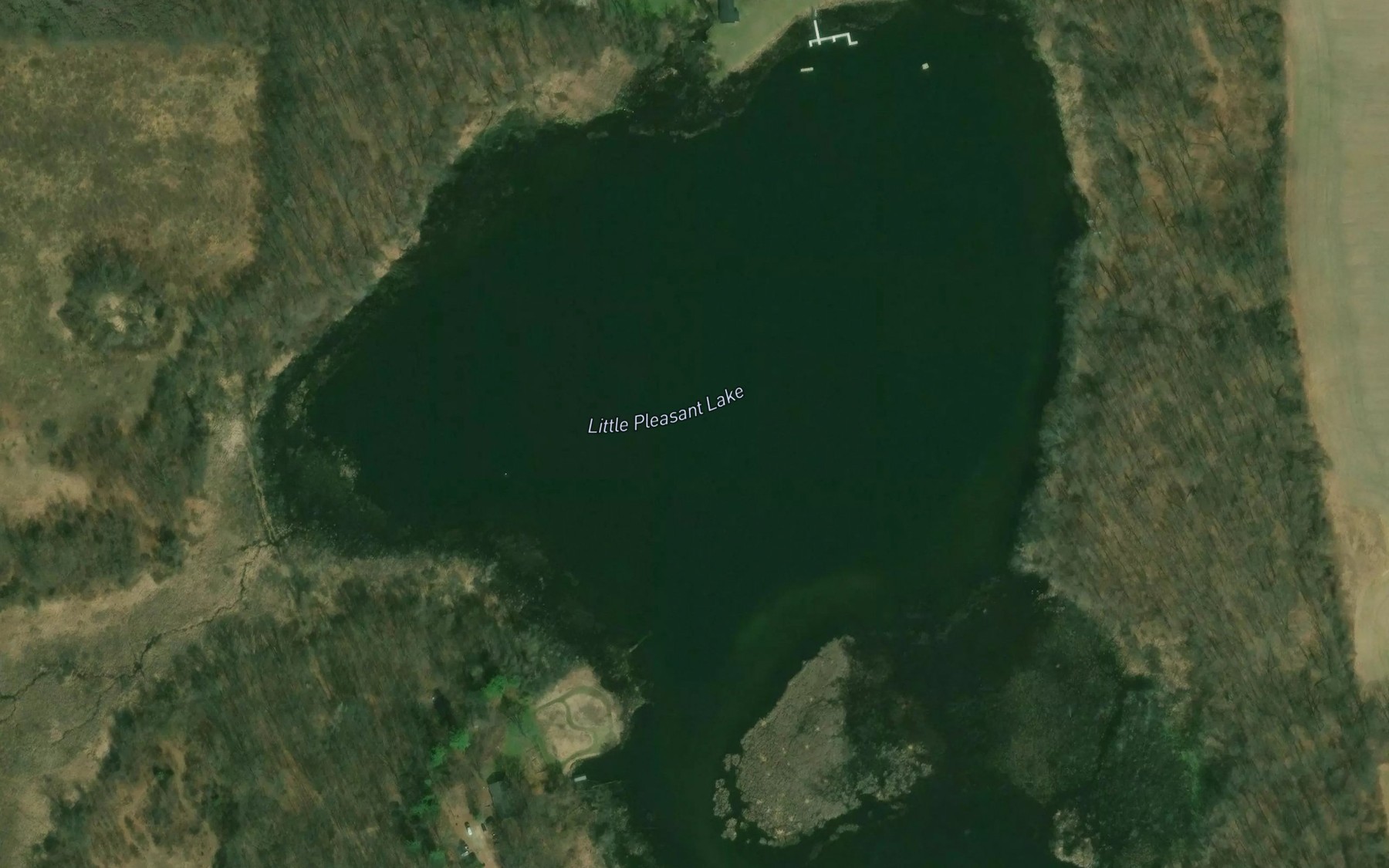 Satellite map of the Little Pleasant Lake