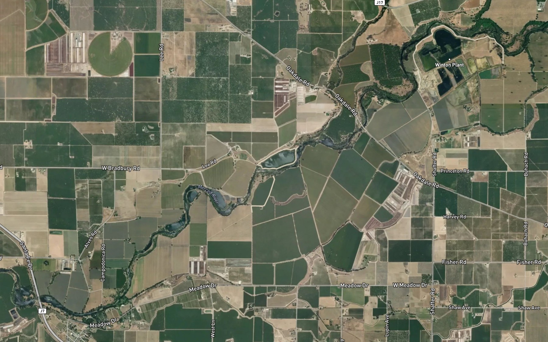 Satellite map of the Dry Creek