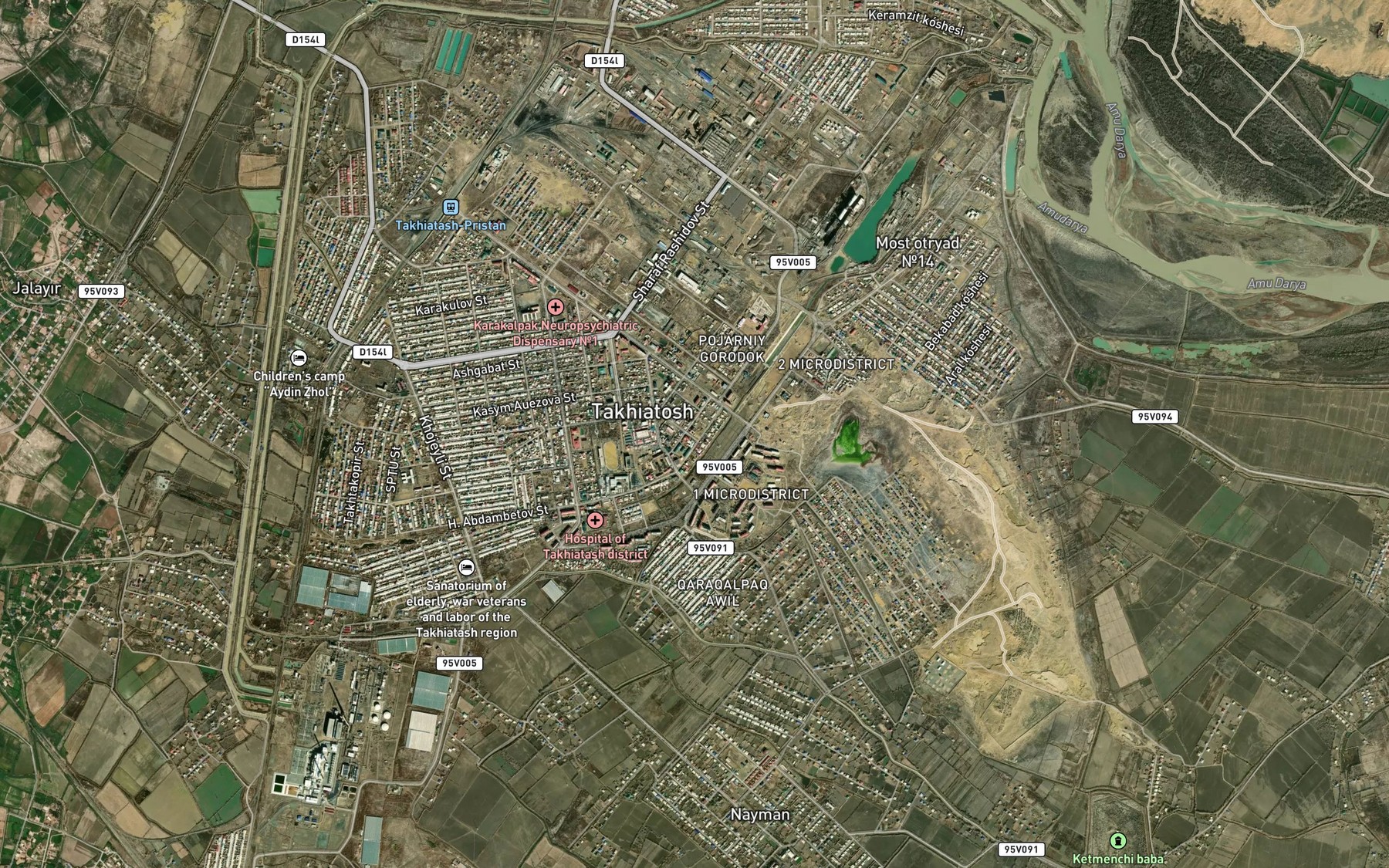 Satellite map of the Glavnyy Turkmenskiy Kanal