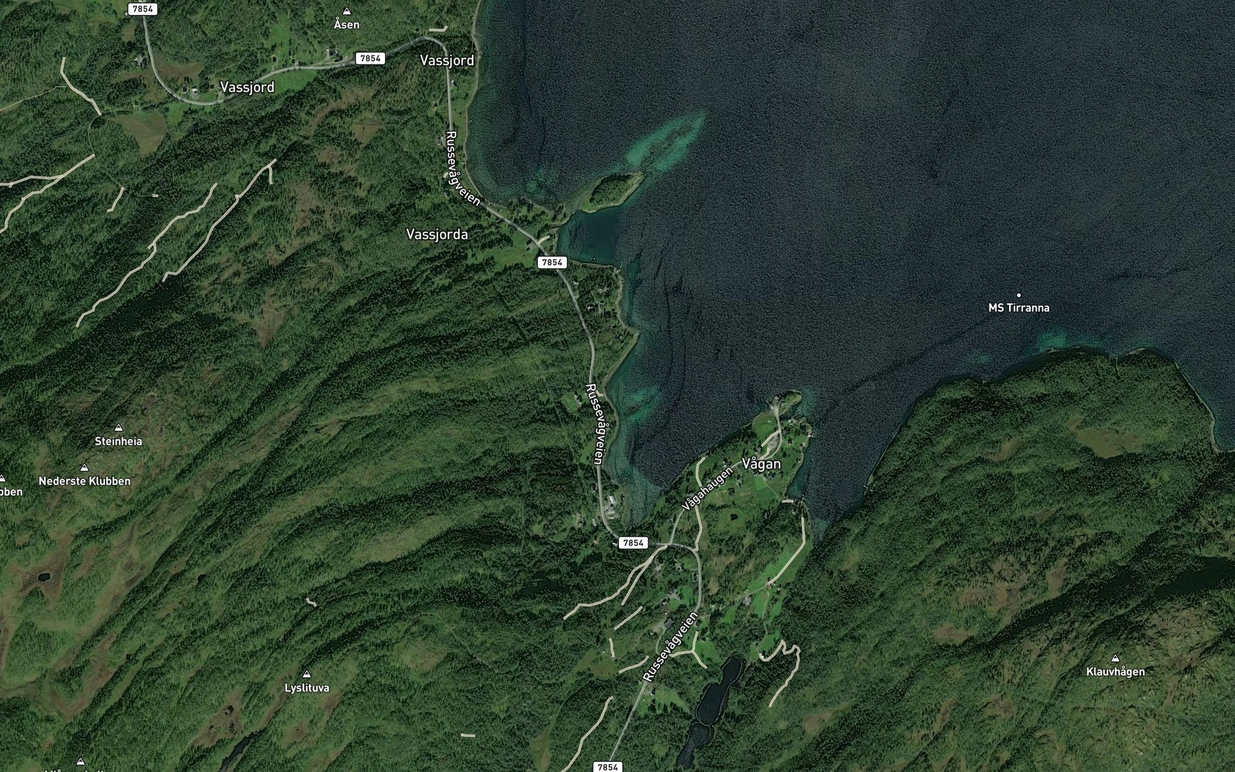 Satellite map of the Brattebergvika