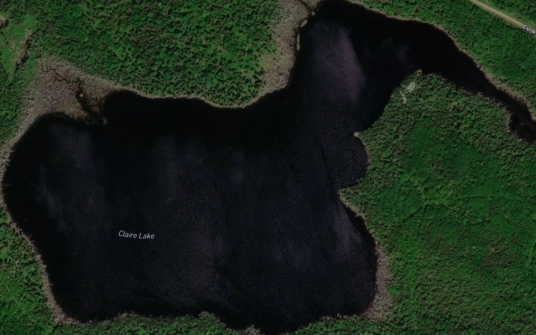 Satellite map of the Claire Lake