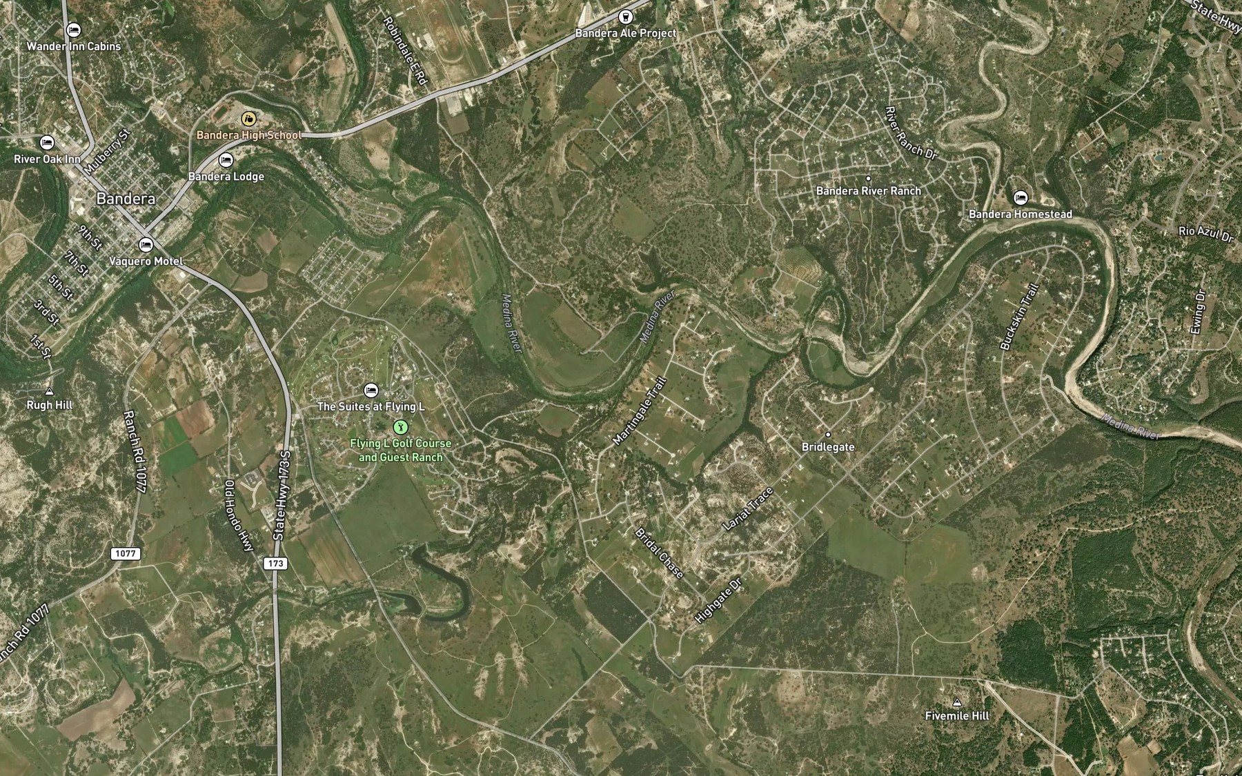 Satellite map of the San Julian Creek