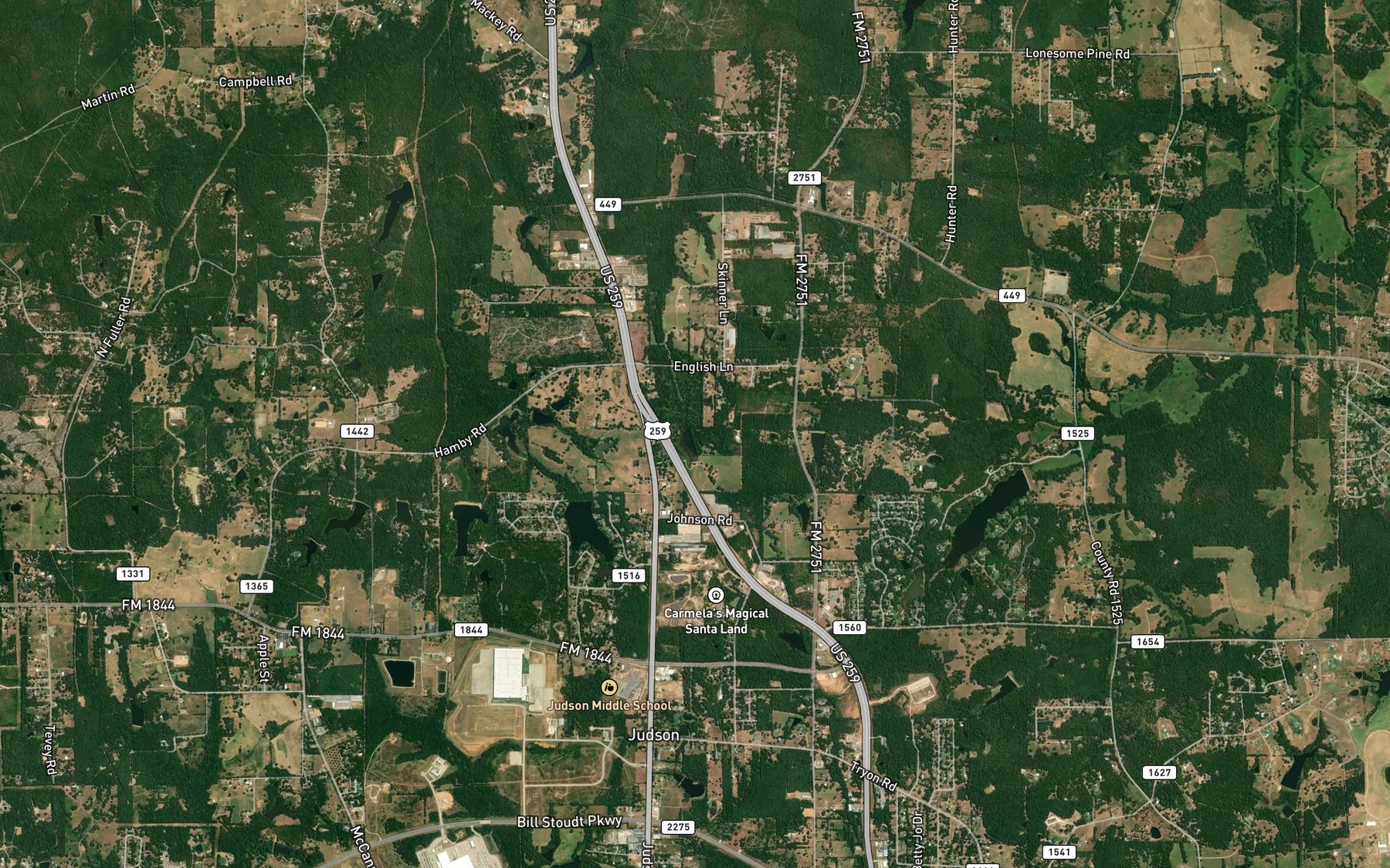 Satellite map of the Whitehurst Lake