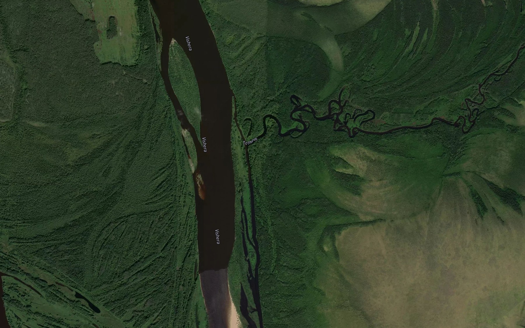 Satellite map of the Tolych'