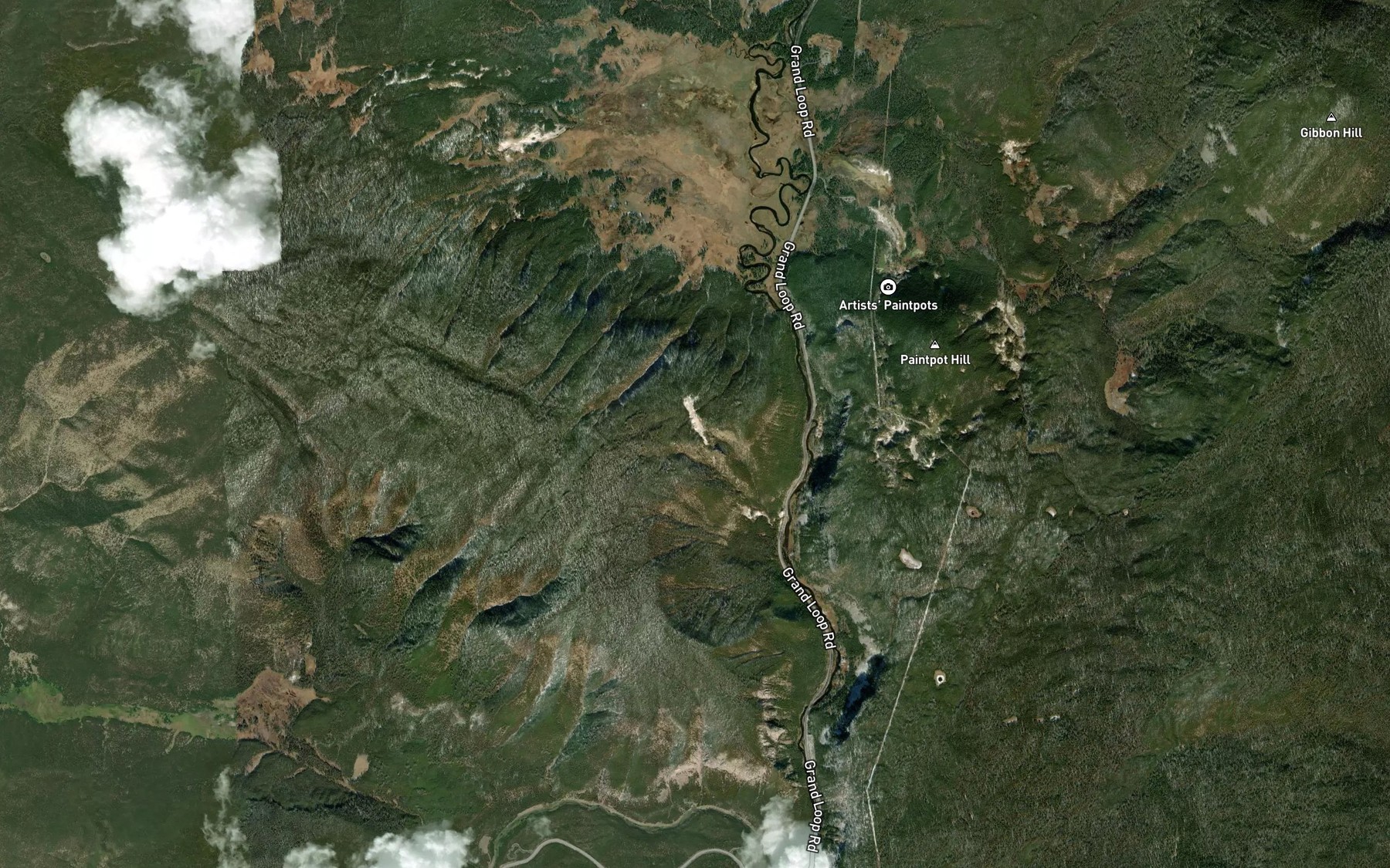 Satellite map of the Monument Geyser