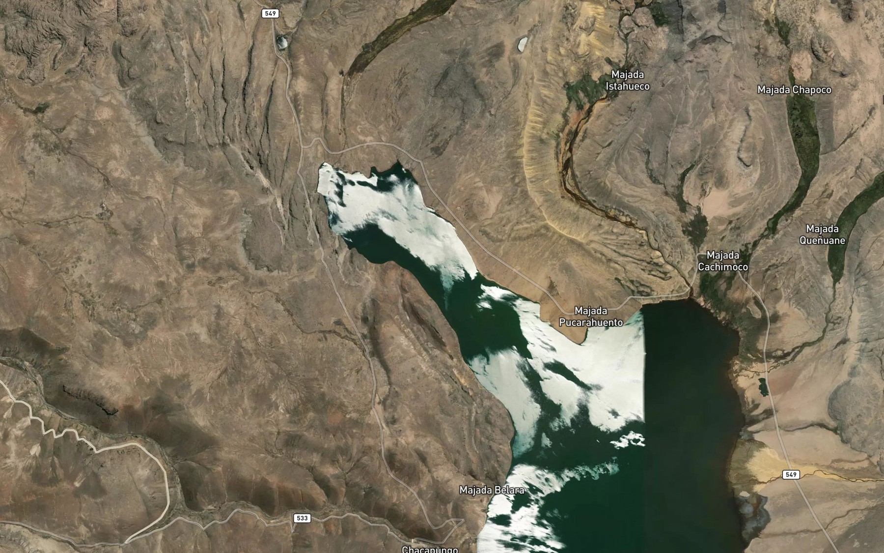 Satellite map of the Laguna Ajuachaya