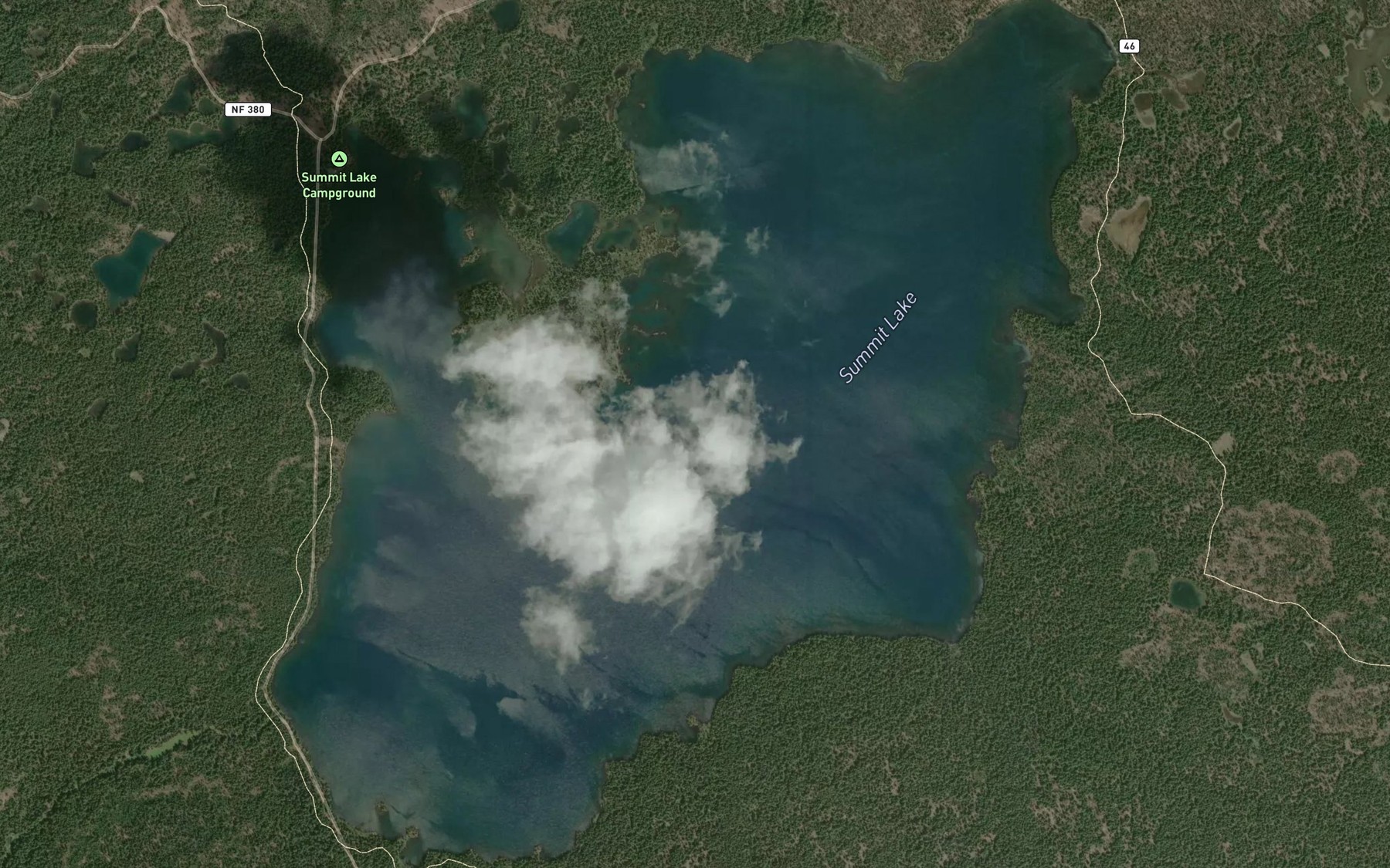 Satellite map of the Summit Lake