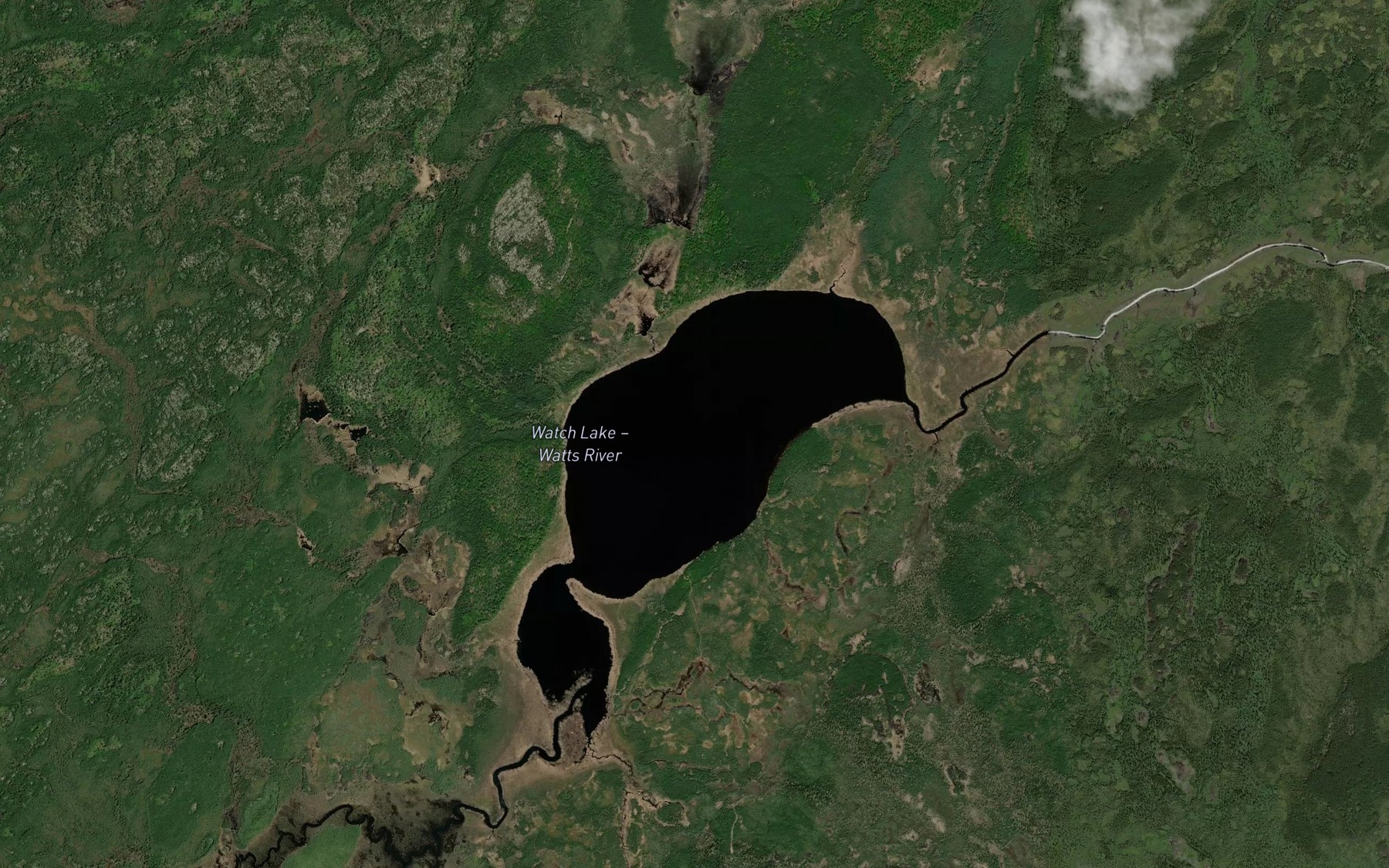 Satellite map of the Watch Lake