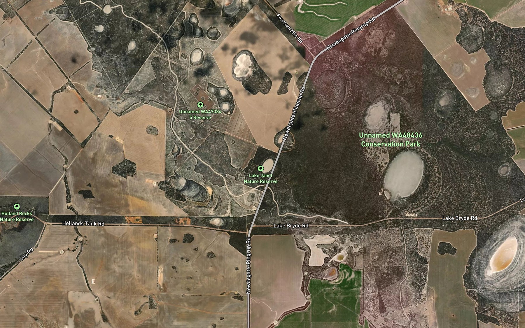 Satellite map of the Lake Janet