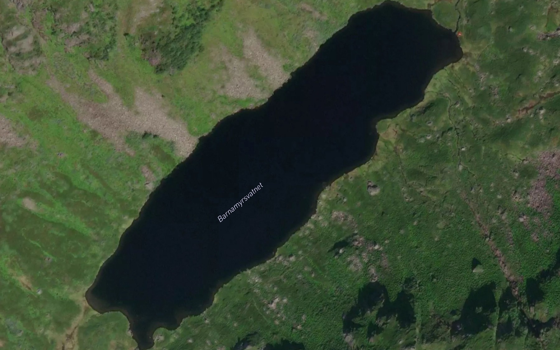 Satellite map of the Barnamyrsvatnet