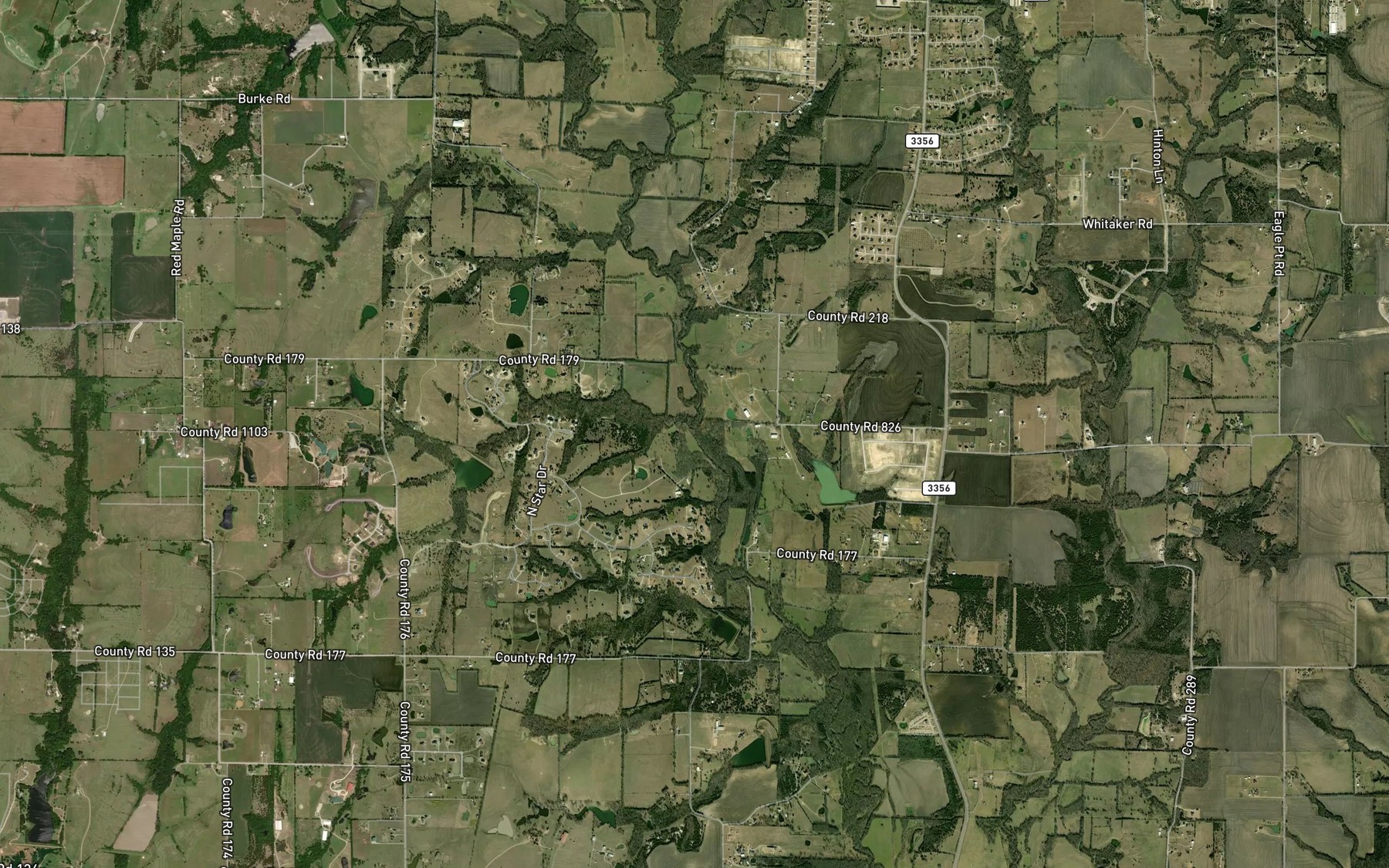 Satellite map of the Bear Creek