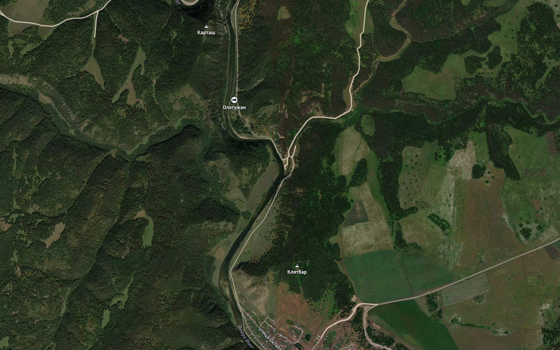 Satellite map of the Bol'shoy Apshak