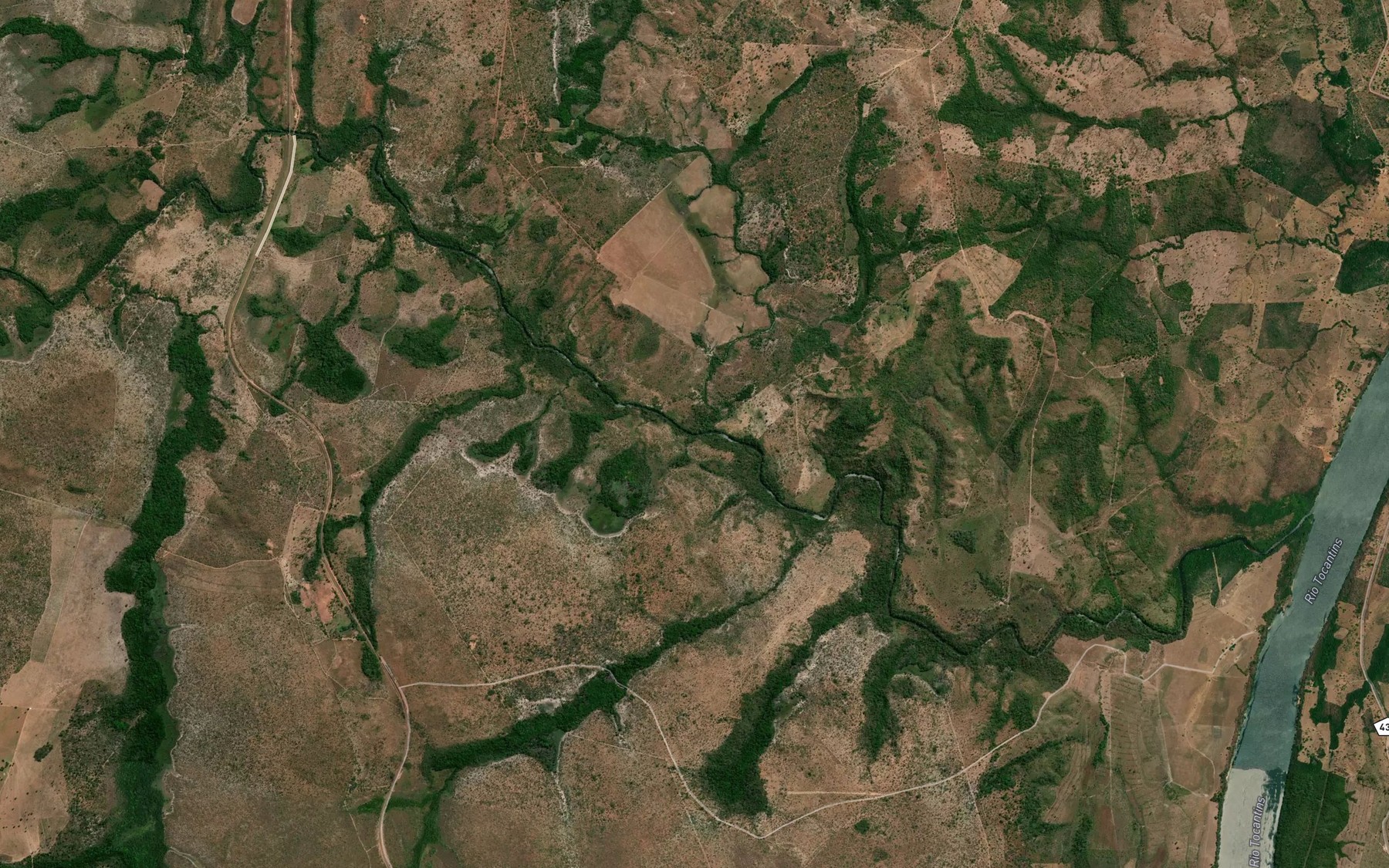 Satellite map of the Ribeirao Pombas