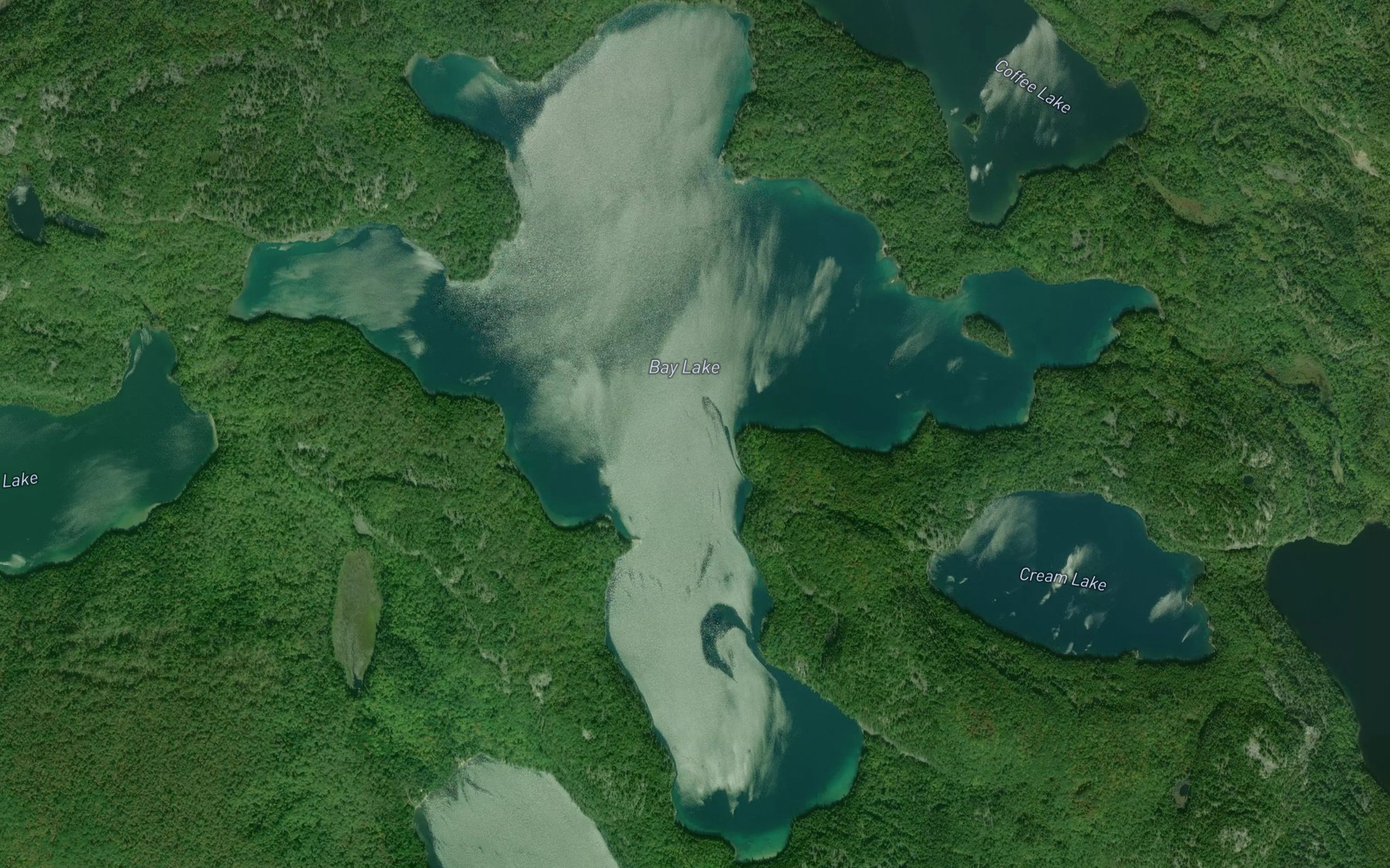 Satellite map of the Bay Lake