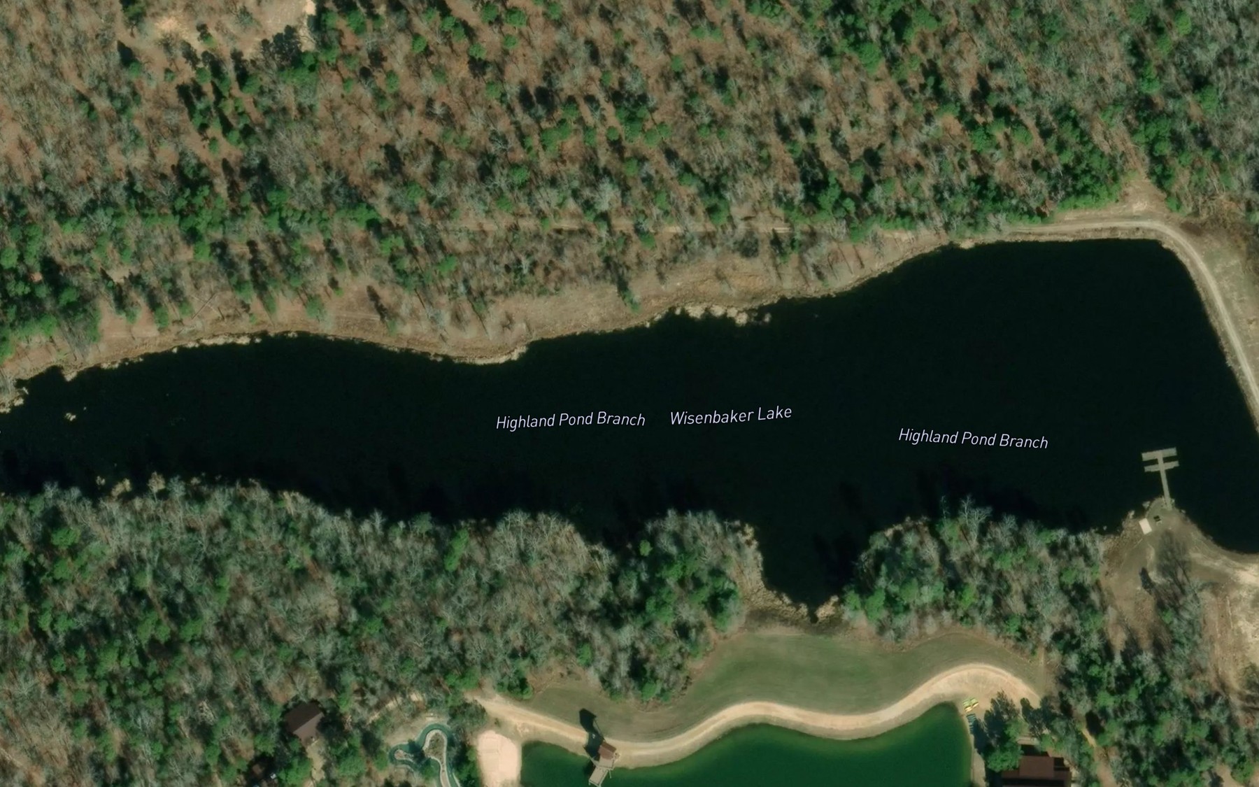 Satellite map of the Wisenbaker Lake
