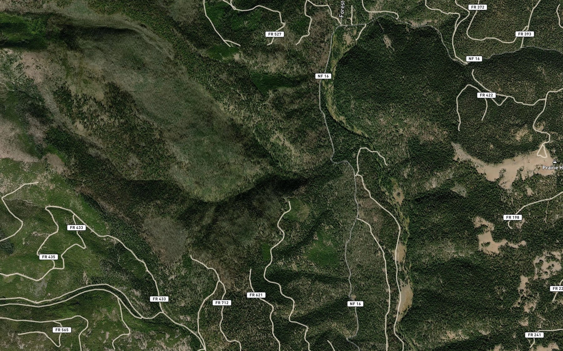 Satellite map of the South Fork Elk Creek