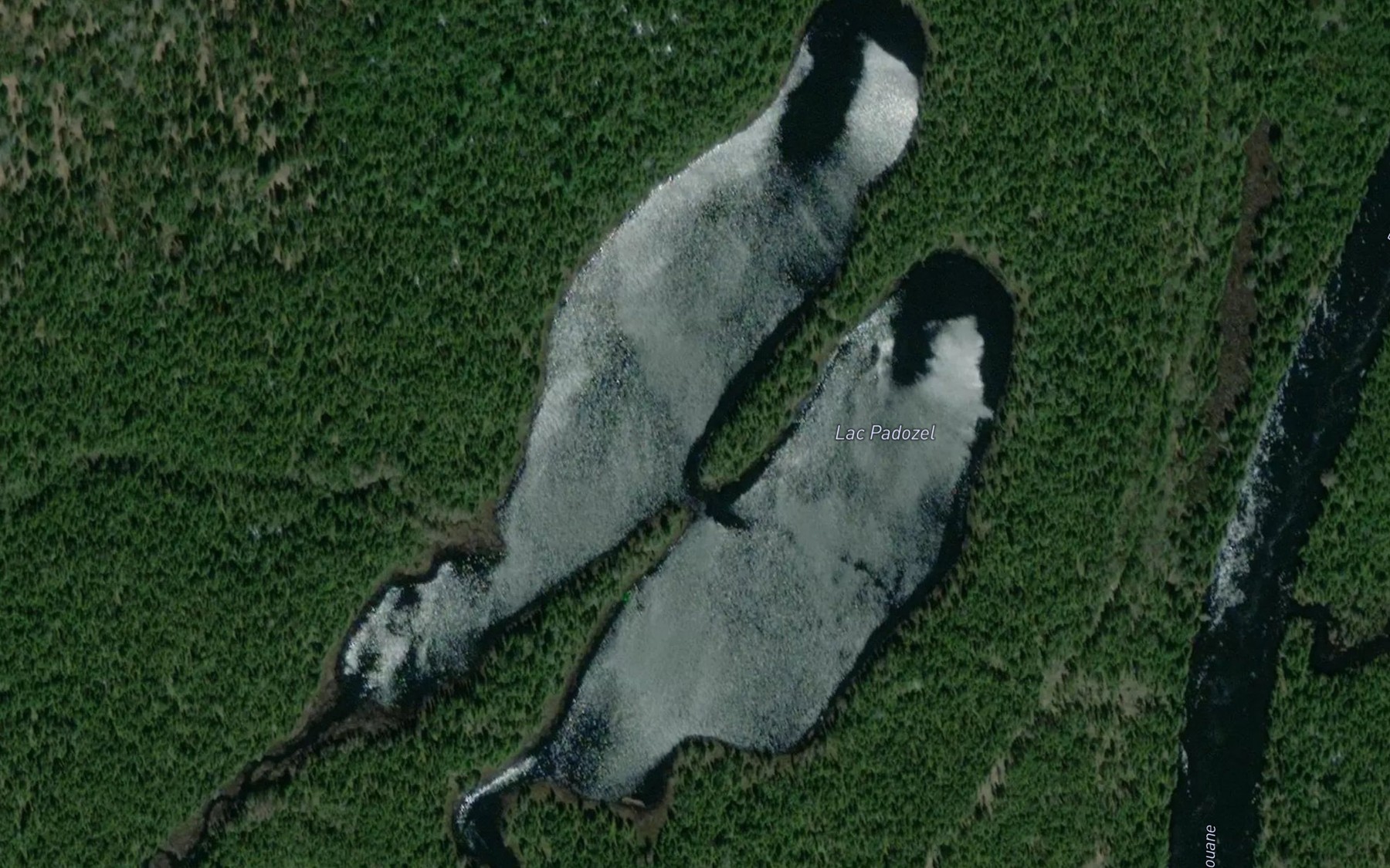 Satellite map of the Lac Padozel