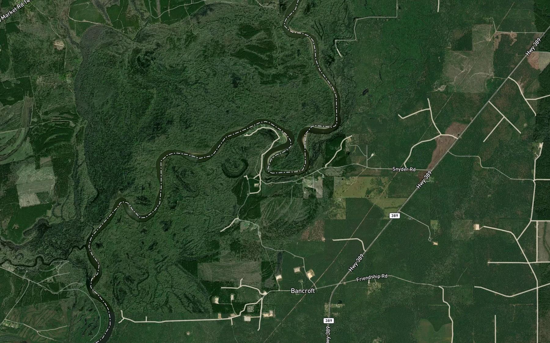 Satellite map of the Snider Bend