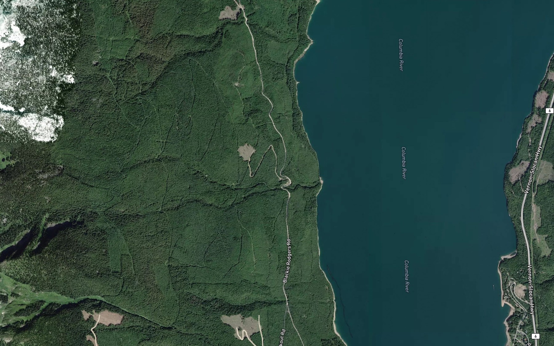 Satellite map of the Vipond Creek