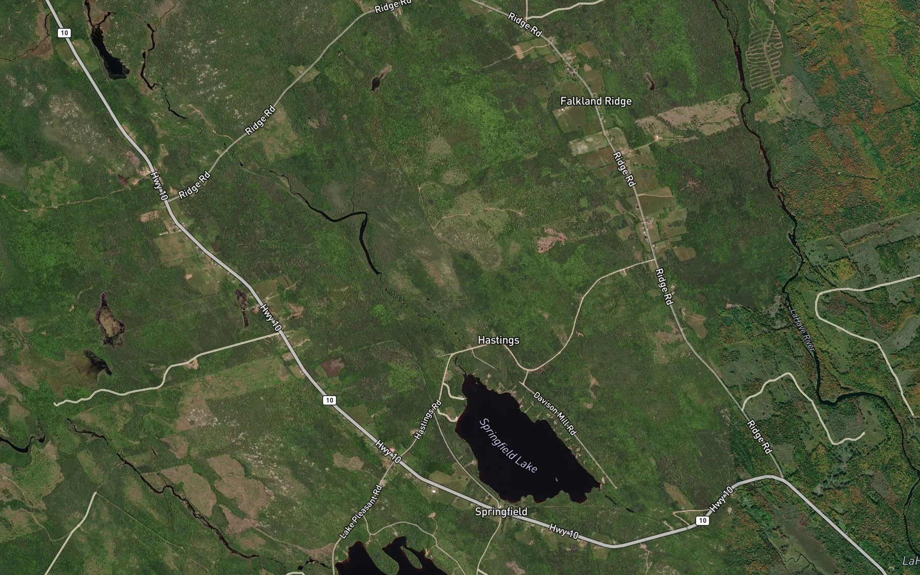 Satellite map of the Roop Brook