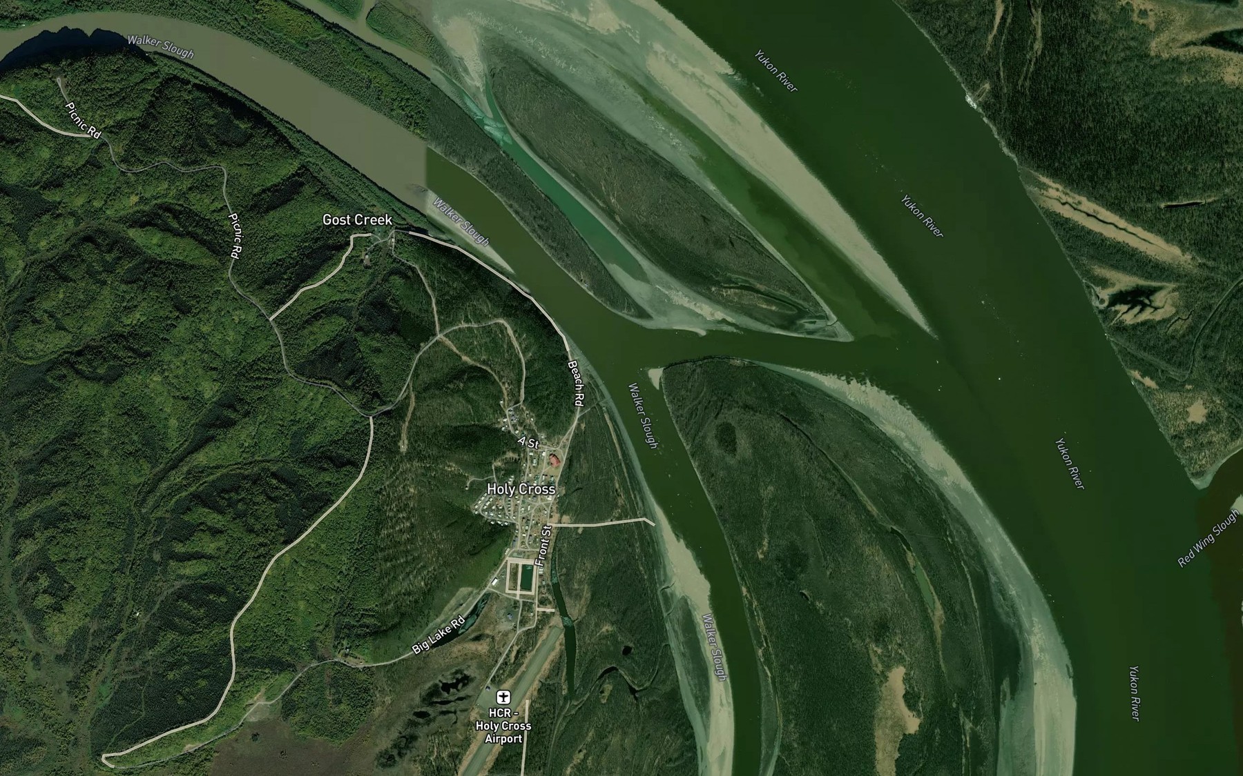 Satellite map of the Walker Slough