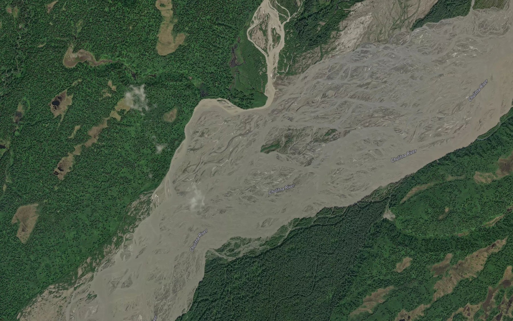 Satellite map of the Fountain River