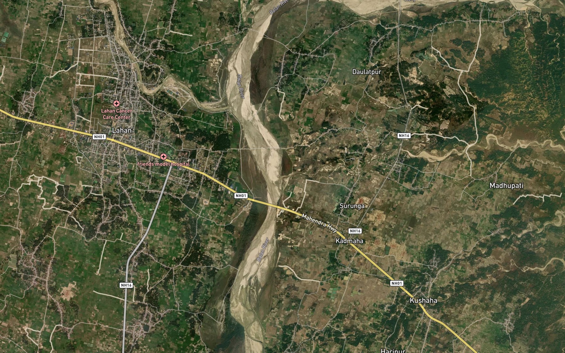 Satellite map of the Suklai Khola