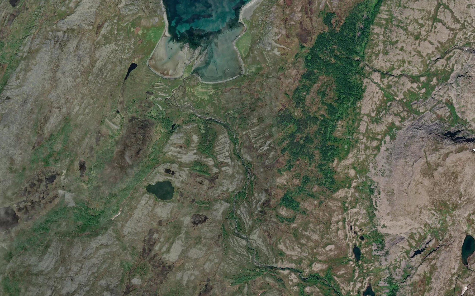 Satellite map of the Harvikelva