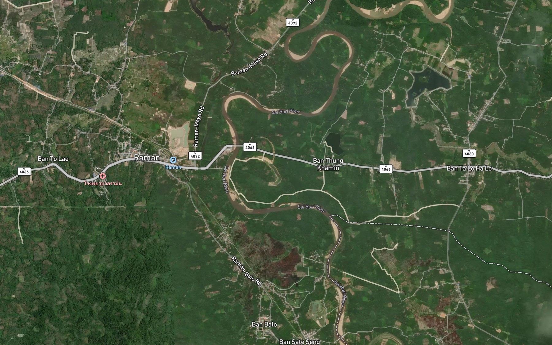Satellite map of the Bueng Lu Bo Sa Ro