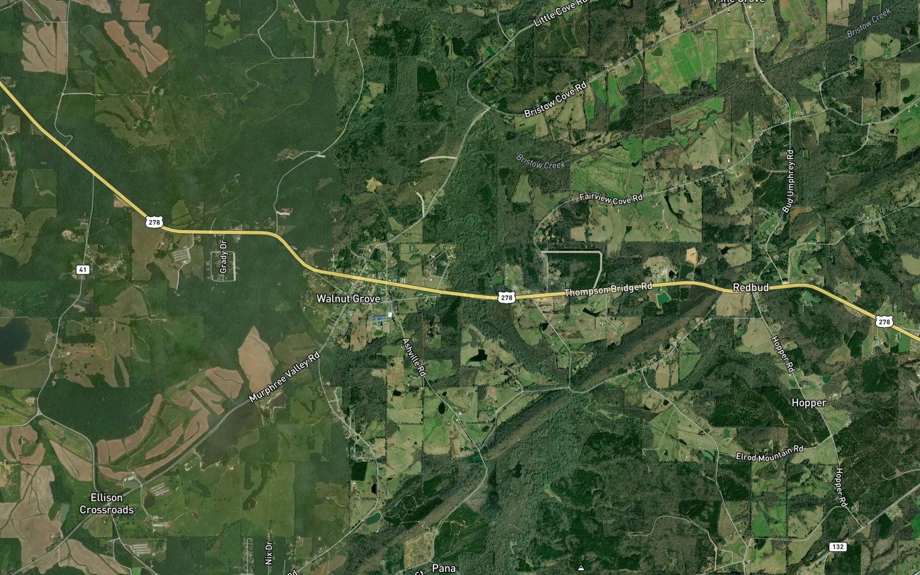Satellite map of the Payne Branch