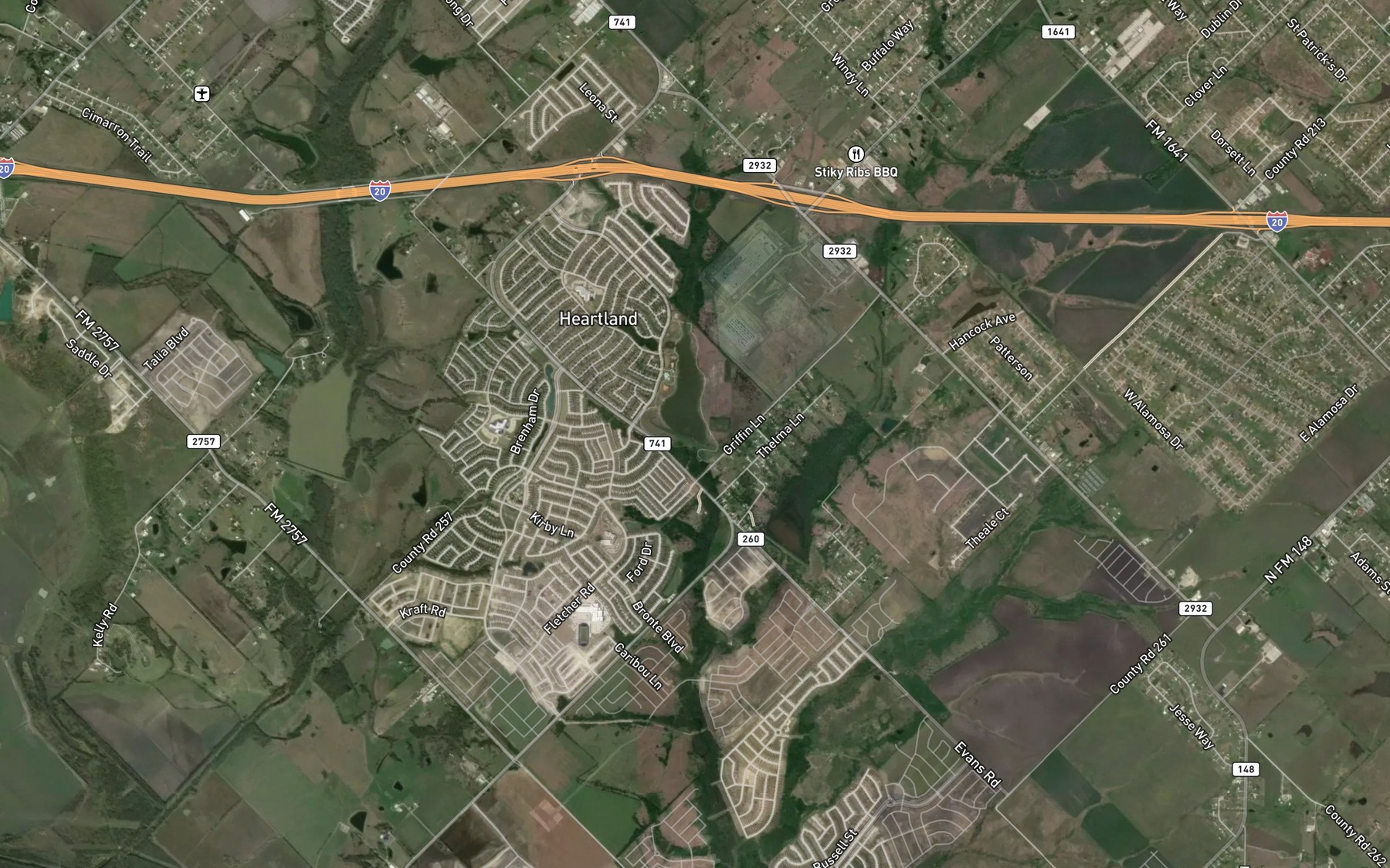 Satellite map of the Soil Conservation Service Site 1 Reservoir