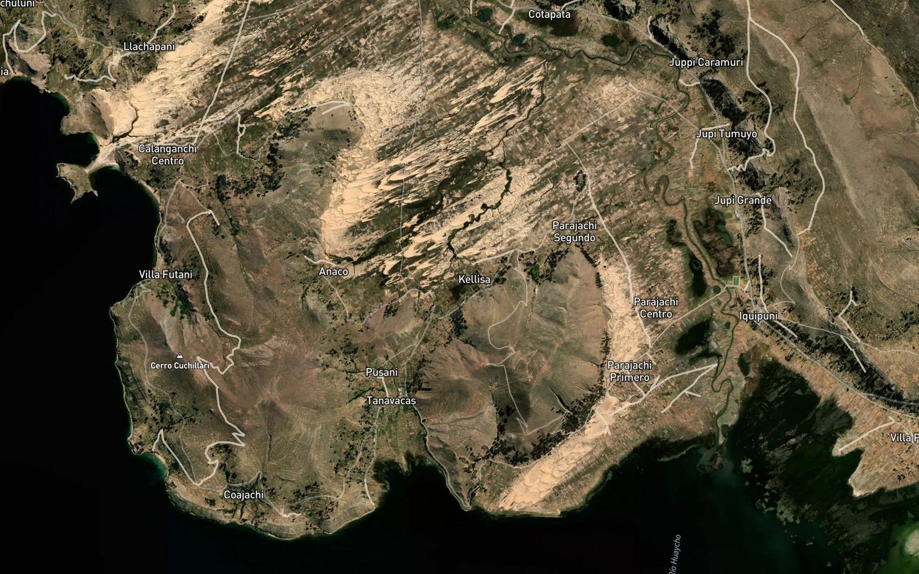 Satellite map of the Laguna Kelisa
