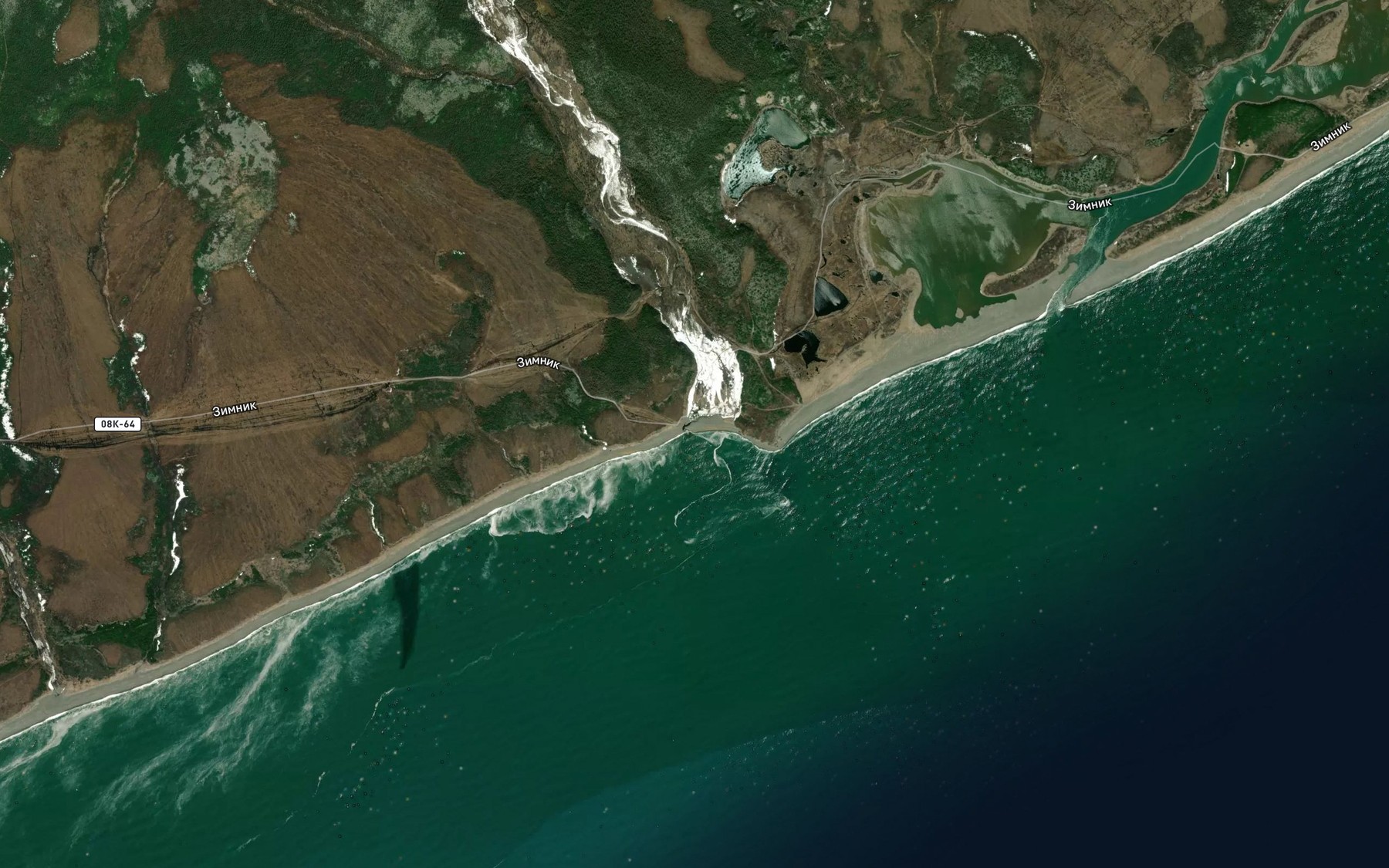 Satellite map of the Malyy Marekan