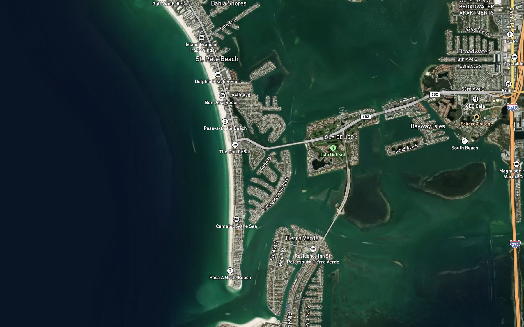 Satellite map of the Mud Key Cutoff