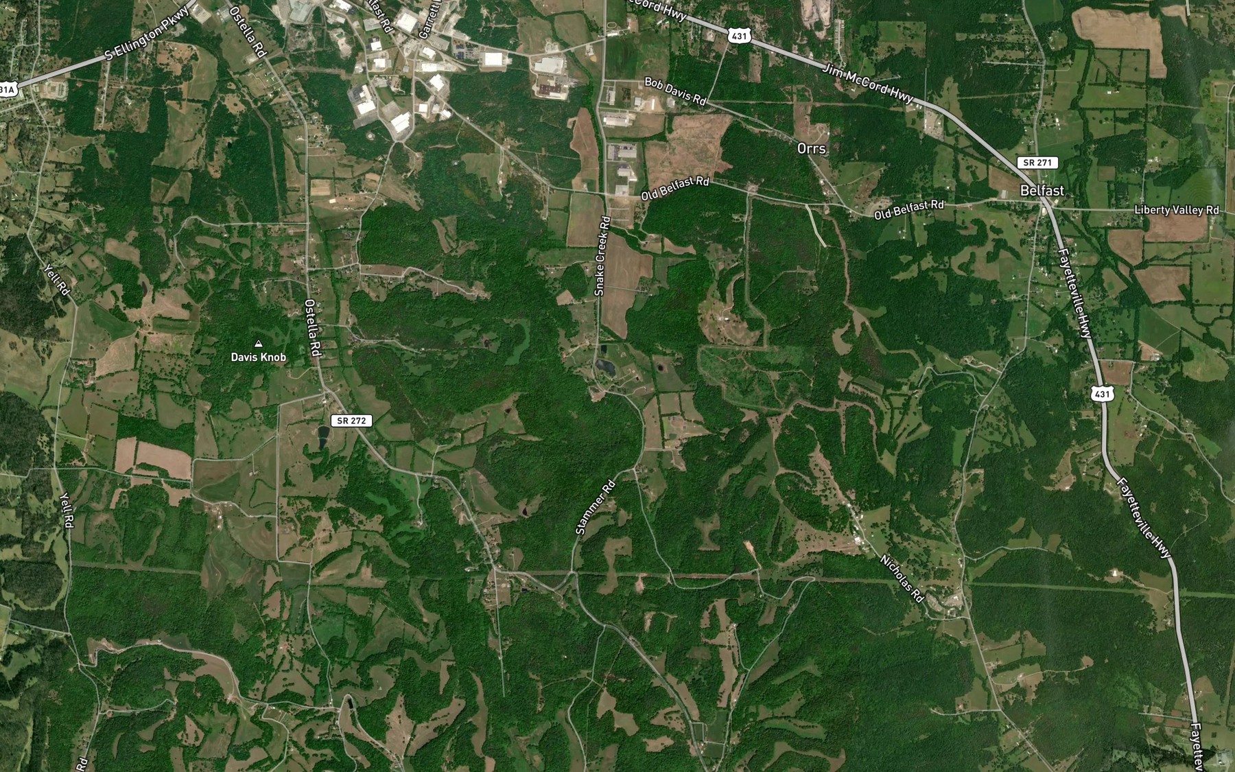 Satellite map of the Twitty Spring