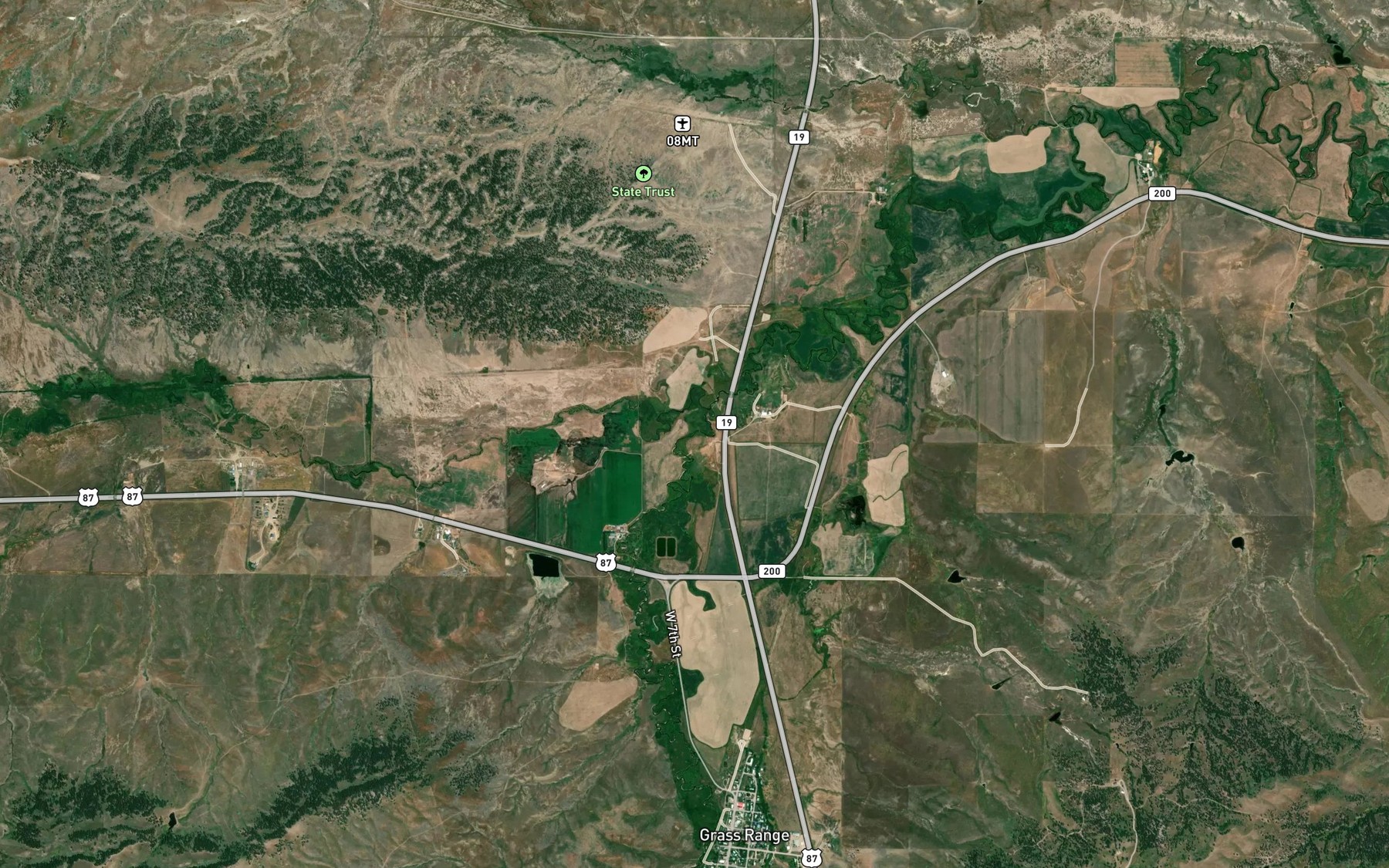 Satellite map of the South Fork McDonald Creek
