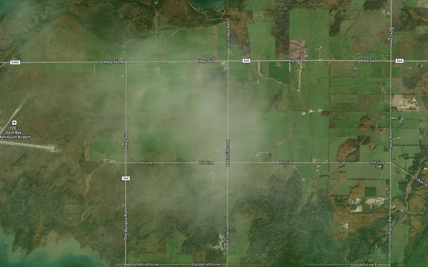 Satellite map of the Comfort Cove