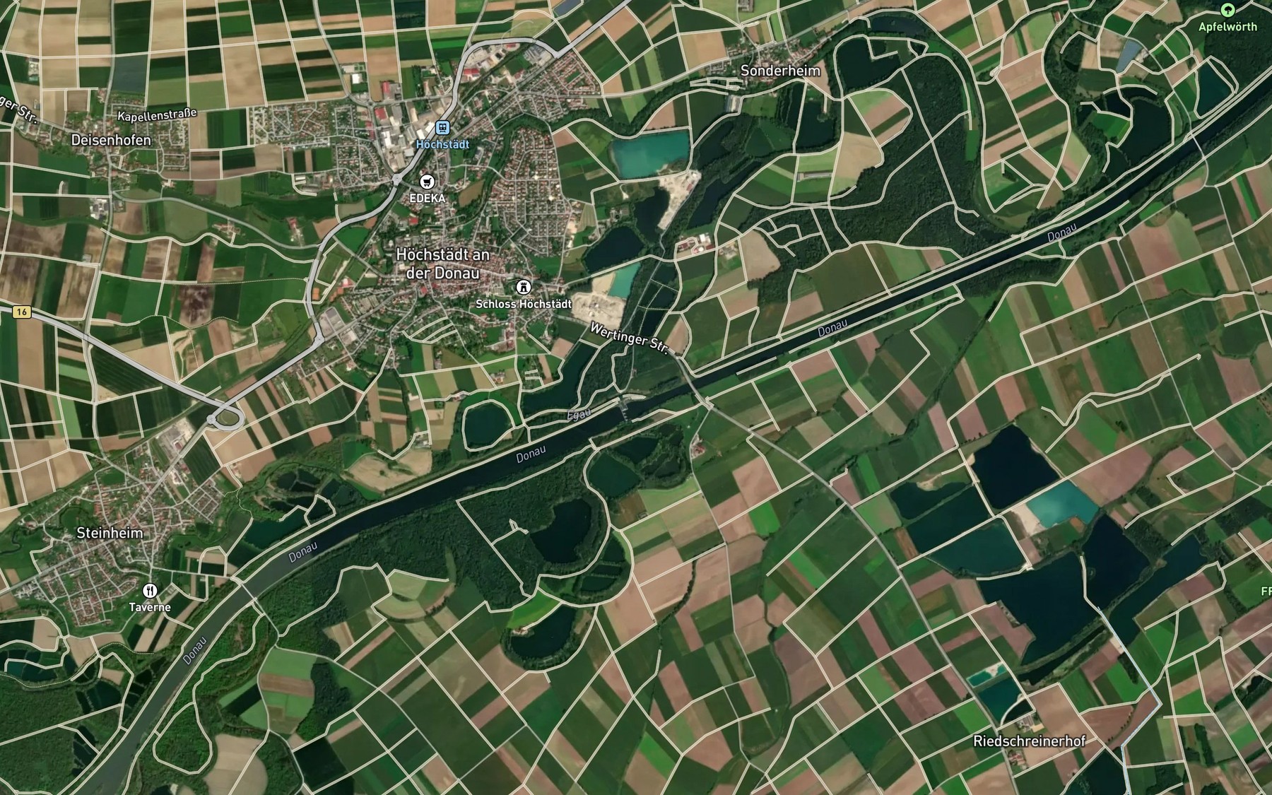 Satellite map of the Egau