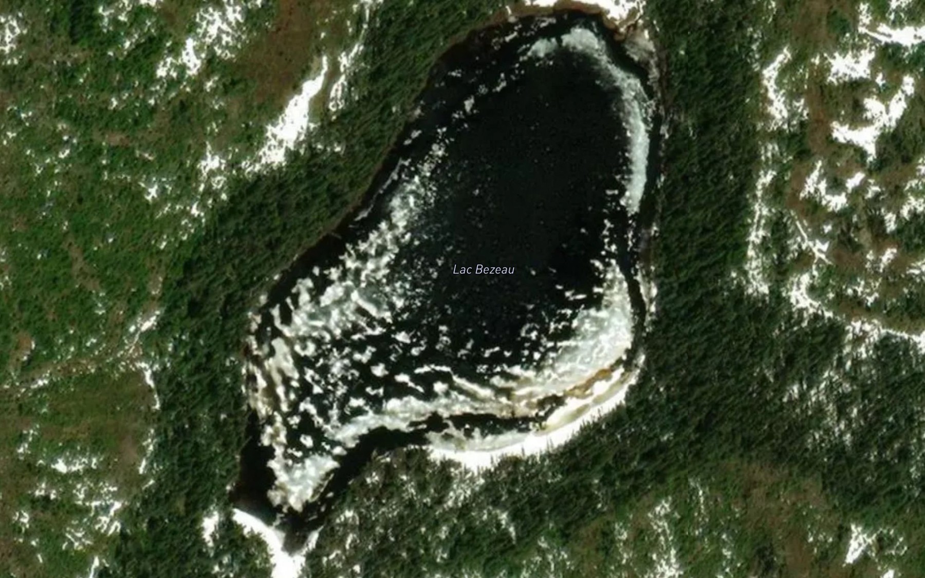 Satellite map of the Lac Bezeau