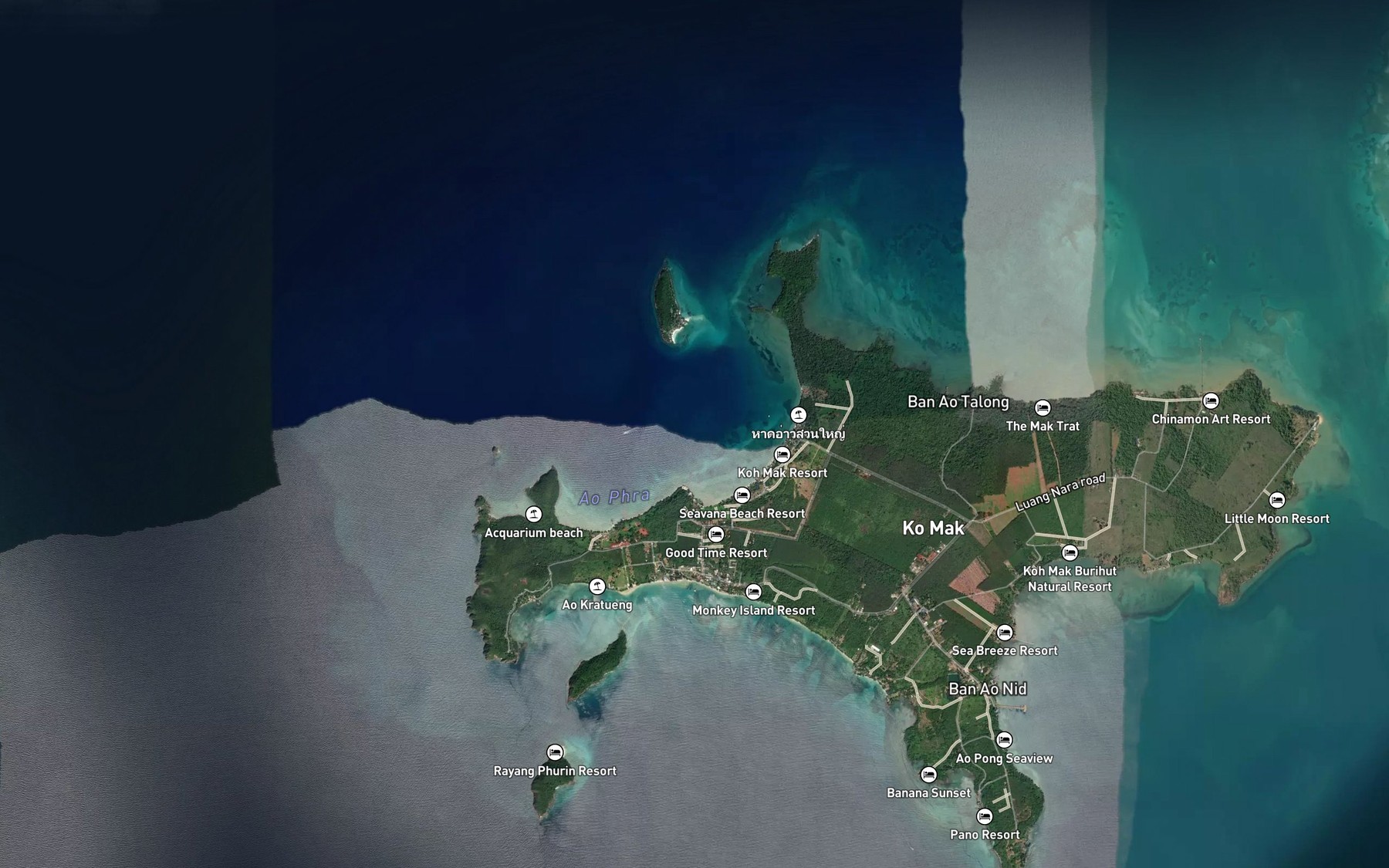 Satellite map of the Ao Suan Yai