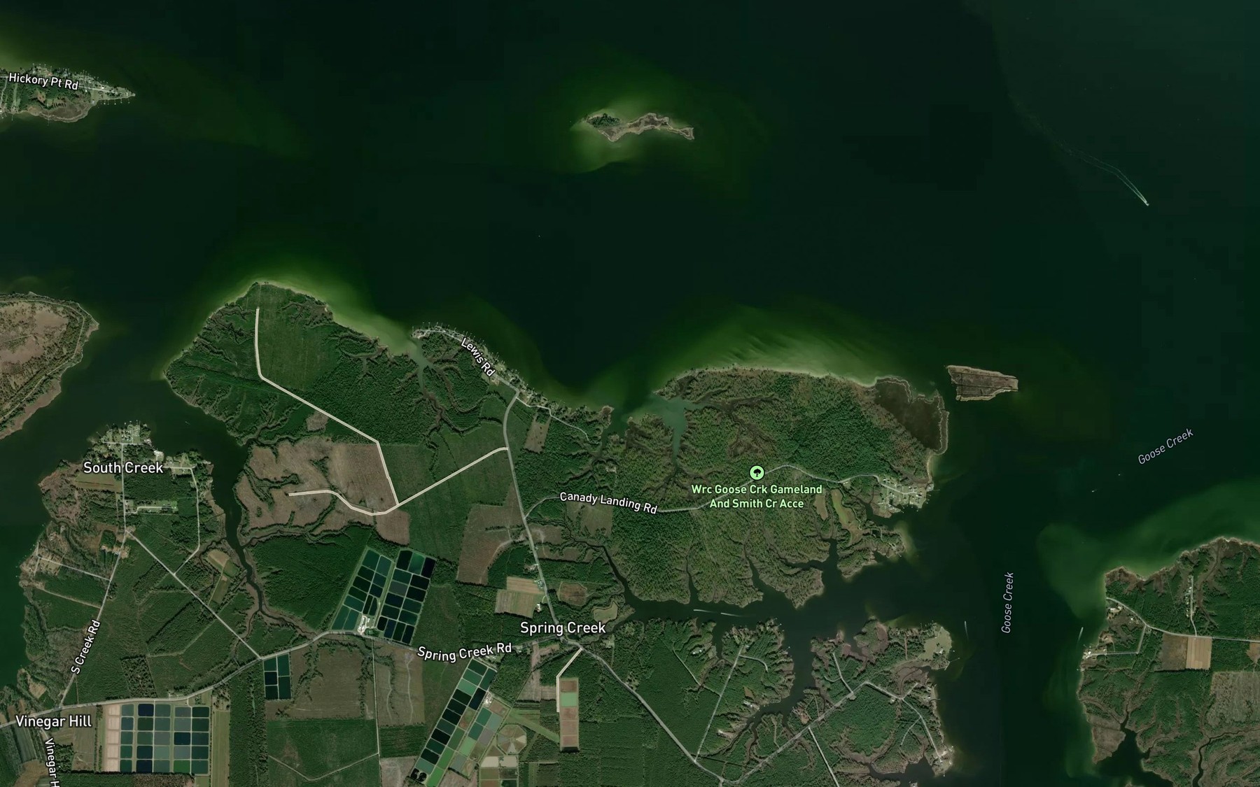 Satellite map of the Strawhorn Creek