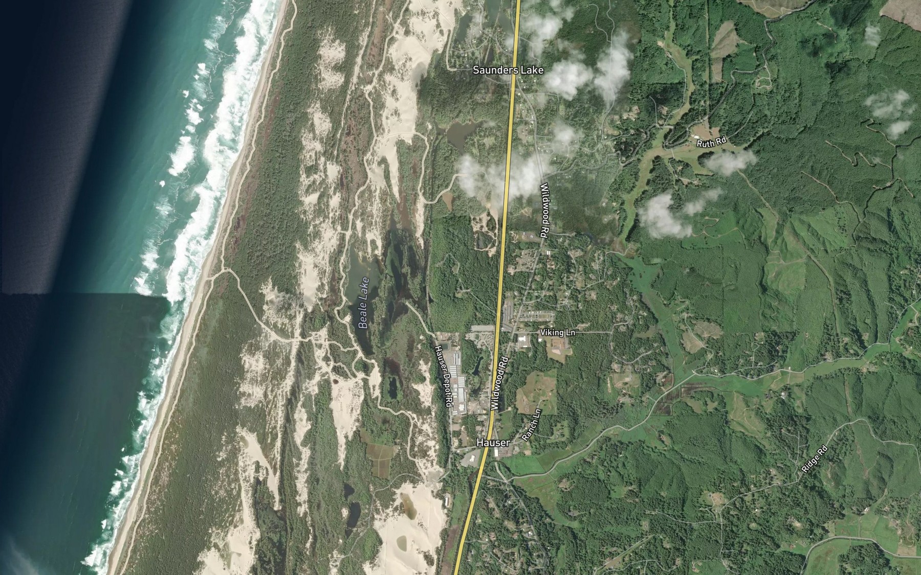 Satellite map of the McKeown Reservoir
